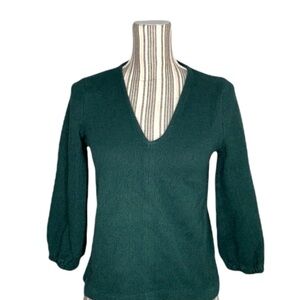 Madewell Deep Green V-Neck Sweater